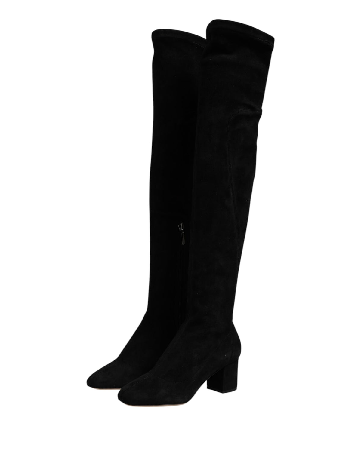 Dolce & Gabbana Women's Suede Lamb Leather High Knee-High Boots - Black