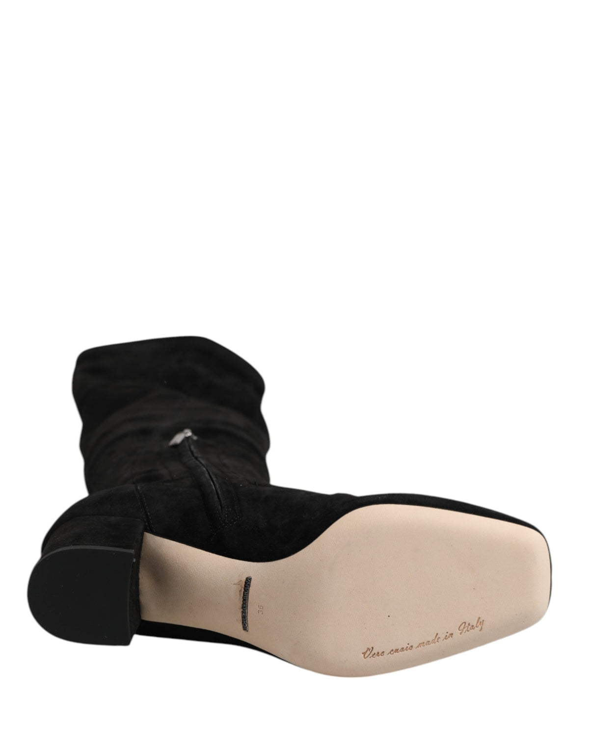 Dolce & Gabbana Women's Suede Lamb Leather High Knee-High Boots - Black