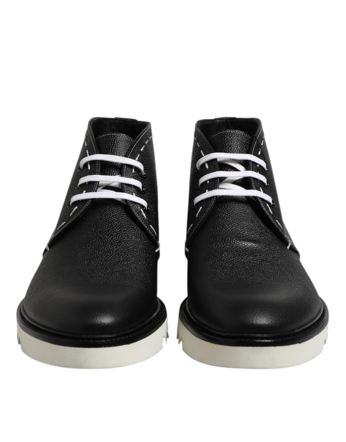 Dolce & Gabbana Men's Leather & Rubber Lace-Up Ankle Boots - Black White