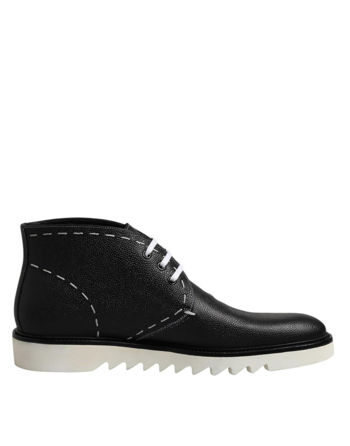 Dolce & Gabbana Men's Leather & Rubber Lace-Up Ankle Boots - Black White