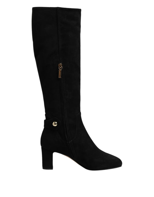 Dolce & Gabbana Women's Suede Leather High Knee-High Boots - Black