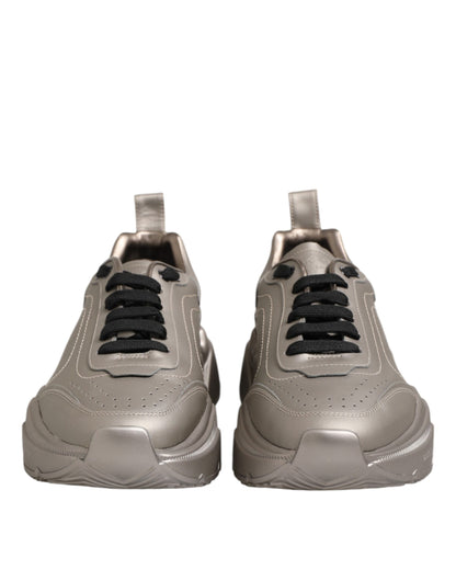 Dolce & Gabbana Men's Low Top Calf Leather & Rubber Sneakers - Silver