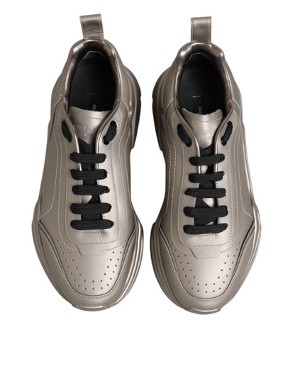 Dolce & Gabbana Men's Low Top Calf Leather & Rubber Sneakers - Silver