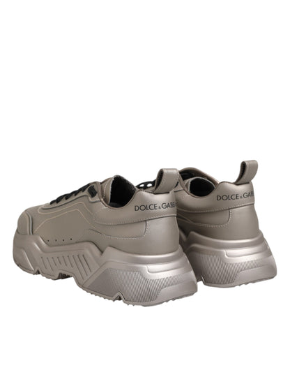 Dolce & Gabbana Men's Low Top Calf Leather & Rubber Sneakers - Silver