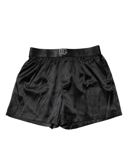 Dolce & Gabbana Black Logo Waist Regular Boxer Shorts Underwear