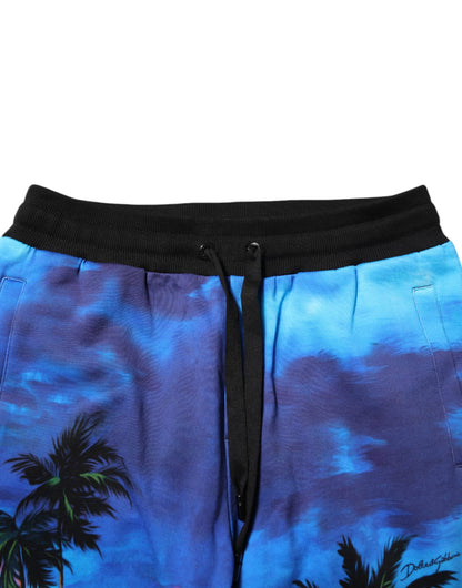 Dolce & Gabbana Men's Cotton Jogger Sweatpants - Blue Print
