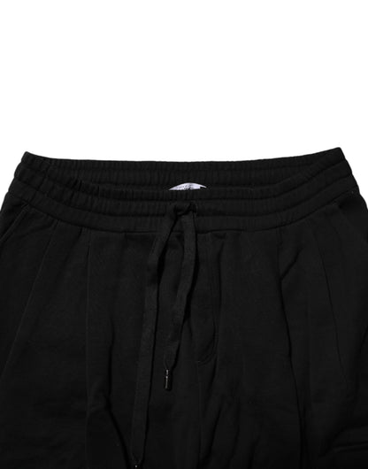 Dolce & Gabbana Black Cotton Logo Jogger Sweatpants Pants