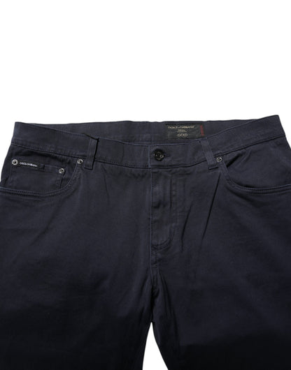 Dolce & Gabbana Blue Cotton Tapered Denim Jeans