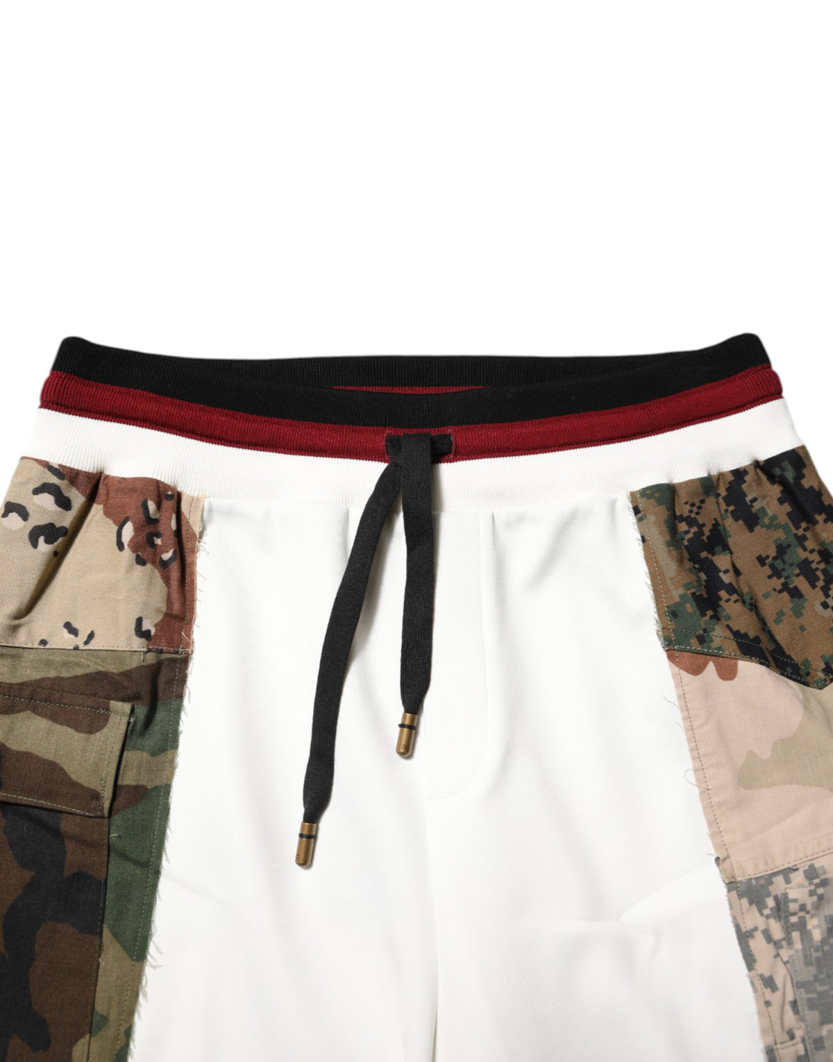 Dolce & Gabbana Men's Polyester & Nylon Joggers - White Patchwork