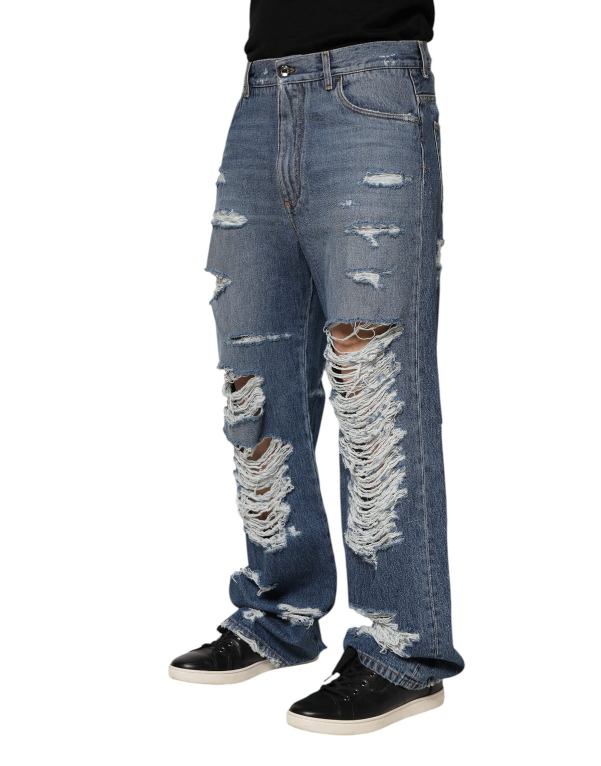 Dolce & Gabbana Men's Straight Stretch Denim Cotton Jeans - Blue