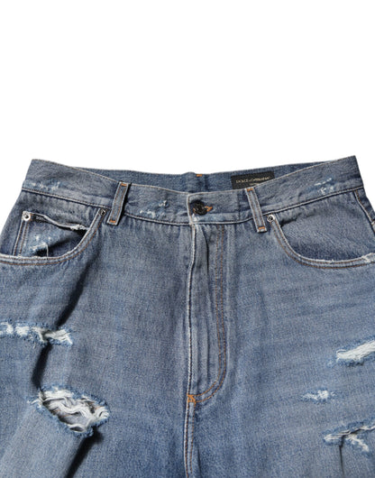 Dolce & Gabbana Men's Straight Stretch Denim Cotton Jeans - Blue