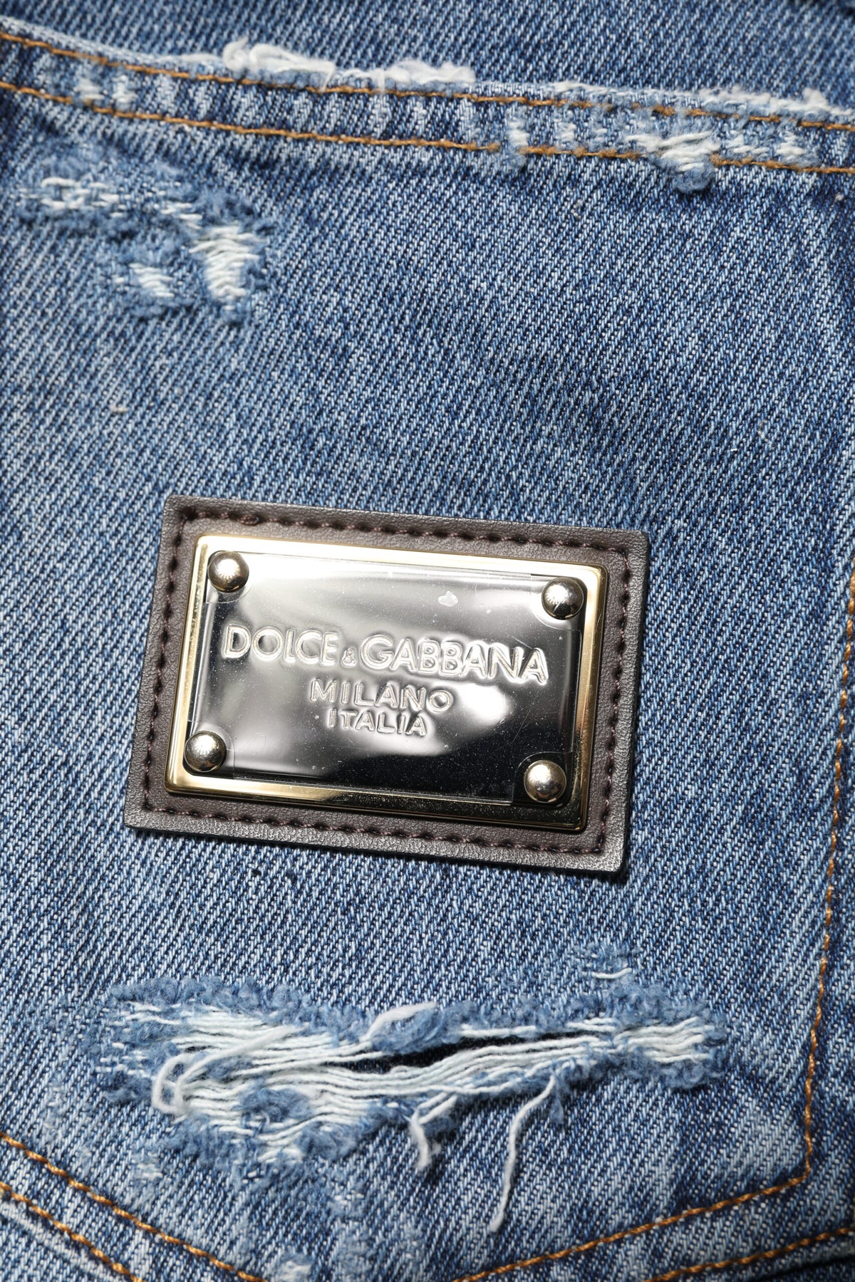 Dolce & Gabbana Men's Straight Stretch Denim Cotton Jeans - Blue