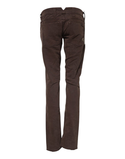 CYCLE Women's Skinny Low Rise Denim Cotton Jeans - Brown