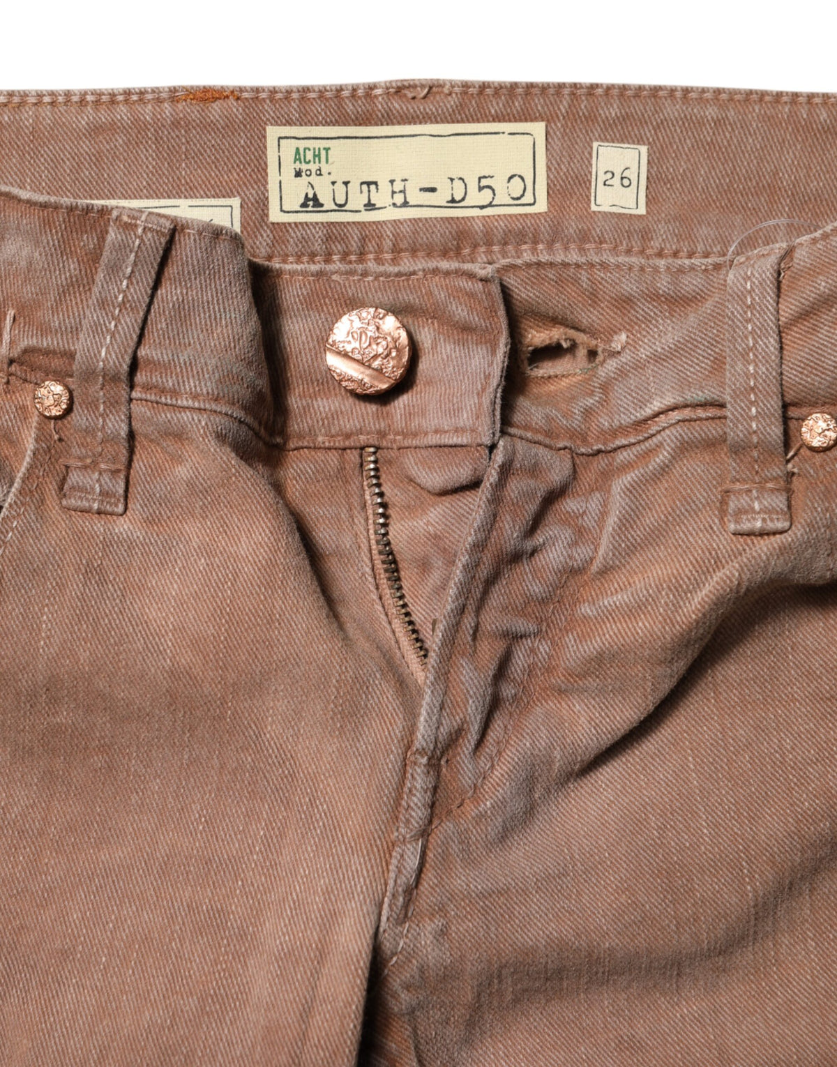 Acht 9 To 5 Women's Skinny Slim Low Rise Stretch Denim Cotton Jeans - Brown