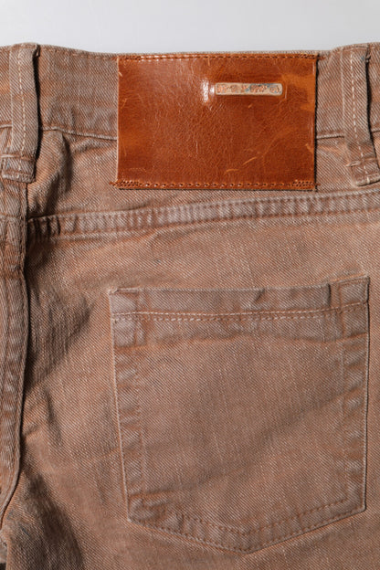 Acht 9 To 5 Women's Skinny Slim Low Rise Stretch Denim Cotton Jeans - Brown