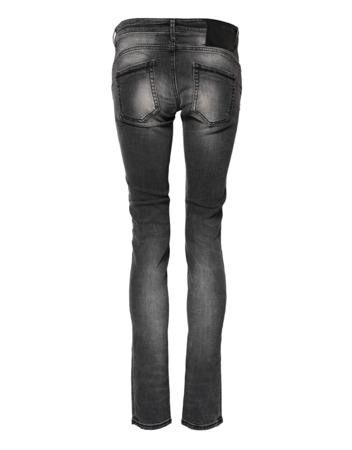 Acht Women's Skinny Slim Low Rise Stretch Denim Cotton Jeans - Dark Gray