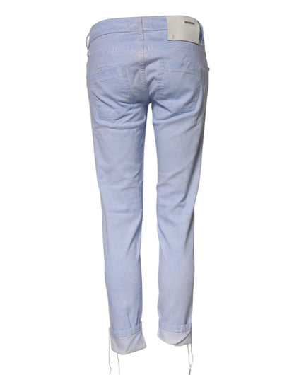 Acht Women's Skinny Slim Low Rise Stretch Denim Cotton Jeans - Light Blue