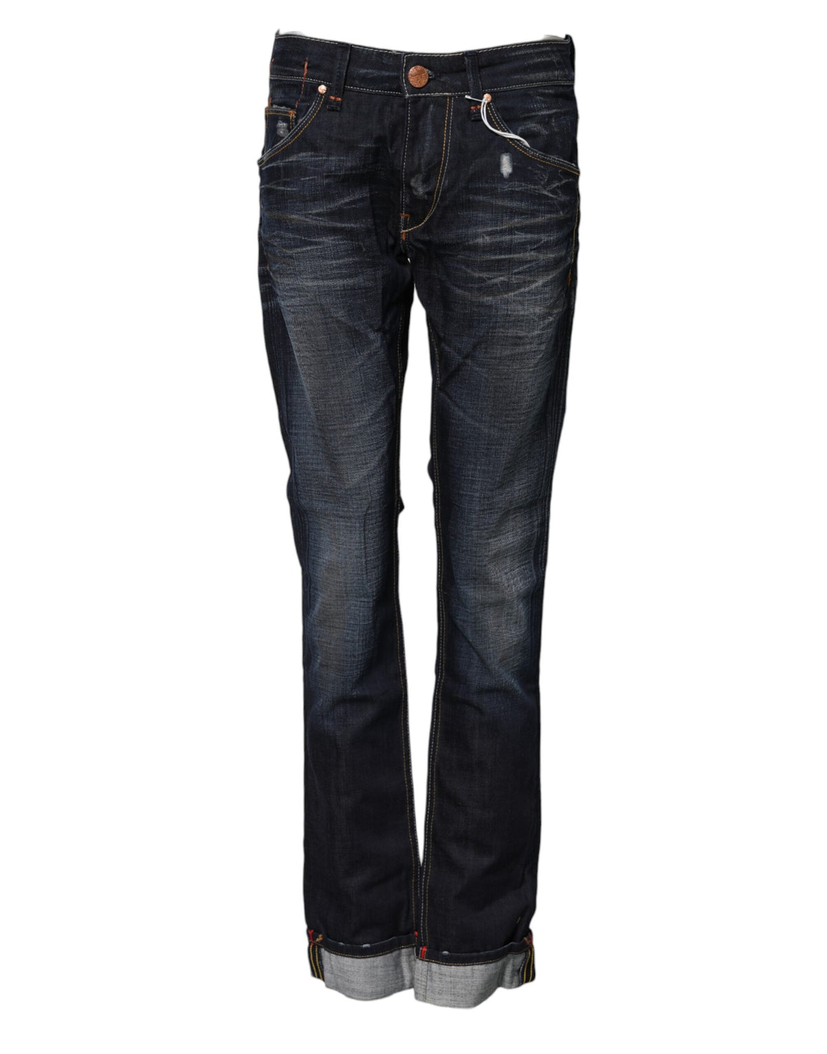 Acht Women's Flared Mid Rise Denim Cotton Jeans - Blue