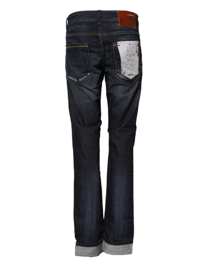 Acht Women's Flared Mid Rise Denim Cotton Jeans - Blue