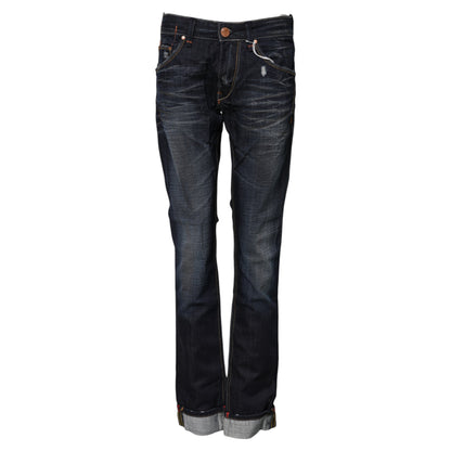 Acht Women's Flared Mid Rise Denim Cotton Jeans - Blue