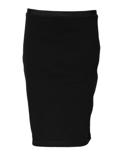 GF Ferre Women's Pencil Stretch Viscose Polyester Knee Skirt - Black