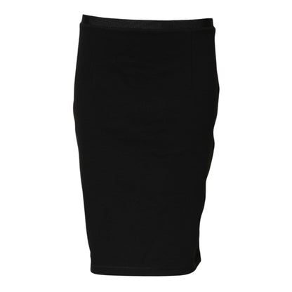 GF Ferre Women's Pencil Stretch Viscose Polyester Knee Skirt - Black