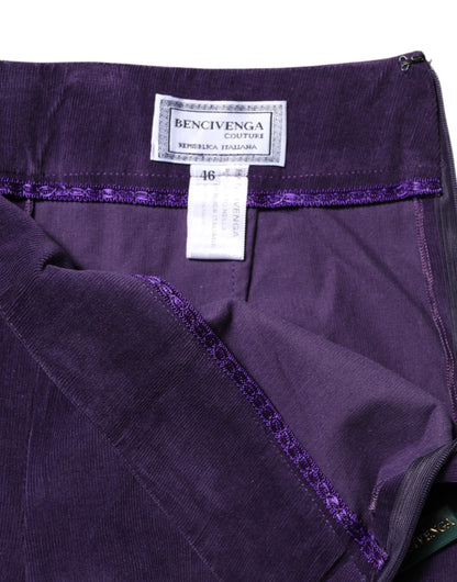 BENCIVENGA Women's Flared High Rise Viscose & Virgin Wool Jeans - Purple