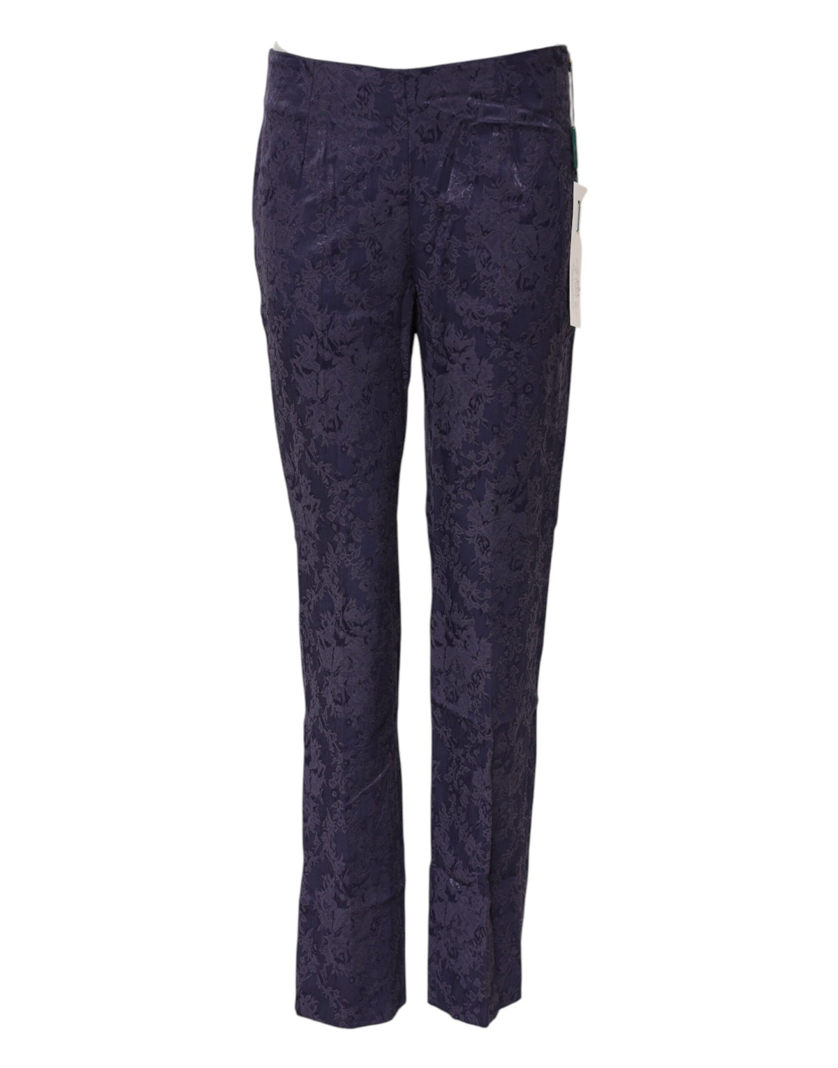 BENCIVENGA Women's Straight High Rise Viscose & Virgin Wool Jeans - Purple Jacquard