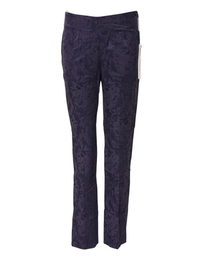 BENCIVENGA Women's Straight High Rise Viscose & Virgin Wool Jeans - Purple Jacquard