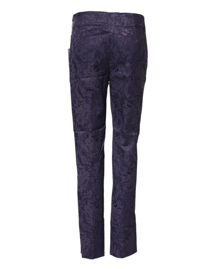 BENCIVENGA Women's Straight High Rise Viscose & Virgin Wool Jeans - Purple Jacquard