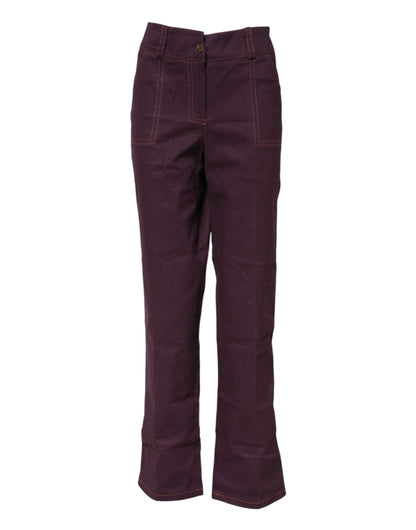 BENCIVENGA Women's Tapered Leg Flared High Rise Stretch Cotton Jeans - Purple