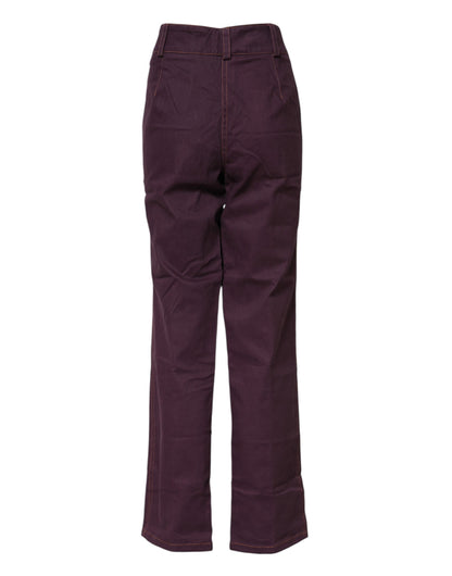 BENCIVENGA Women's Tapered Leg Flared High Rise Stretch Cotton Jeans - Purple