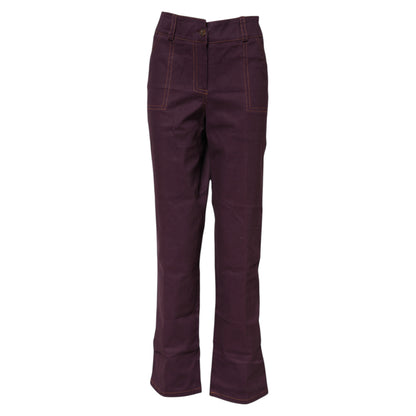 BENCIVENGA Women's Tapered Leg Flared High Rise Stretch Cotton Jeans - Purple
