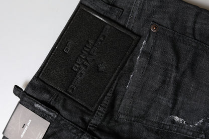 Dsquared² Women's Skinny Low Rise Stretch Denim Cotton Jeans - Black