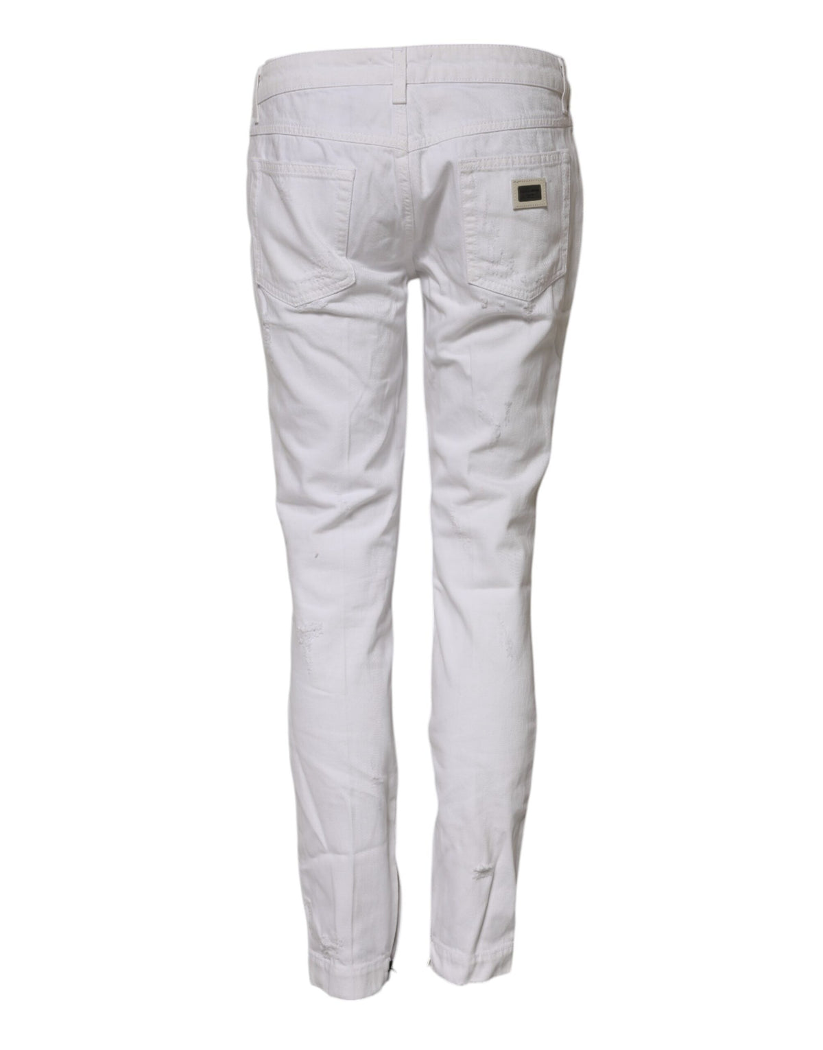 Dolce & Gabbana Women's Mid Rise Denim Cotton Jeans - White