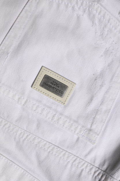 Dolce & Gabbana Women's Mid Rise Denim Cotton Jeans - White