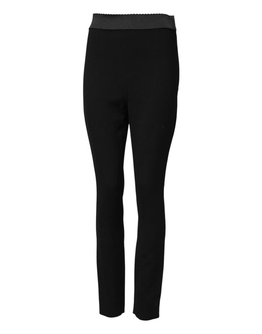 Dolce & Gabbana 9 To 5 Women's Leggings High Rise Virgin Wool - Black