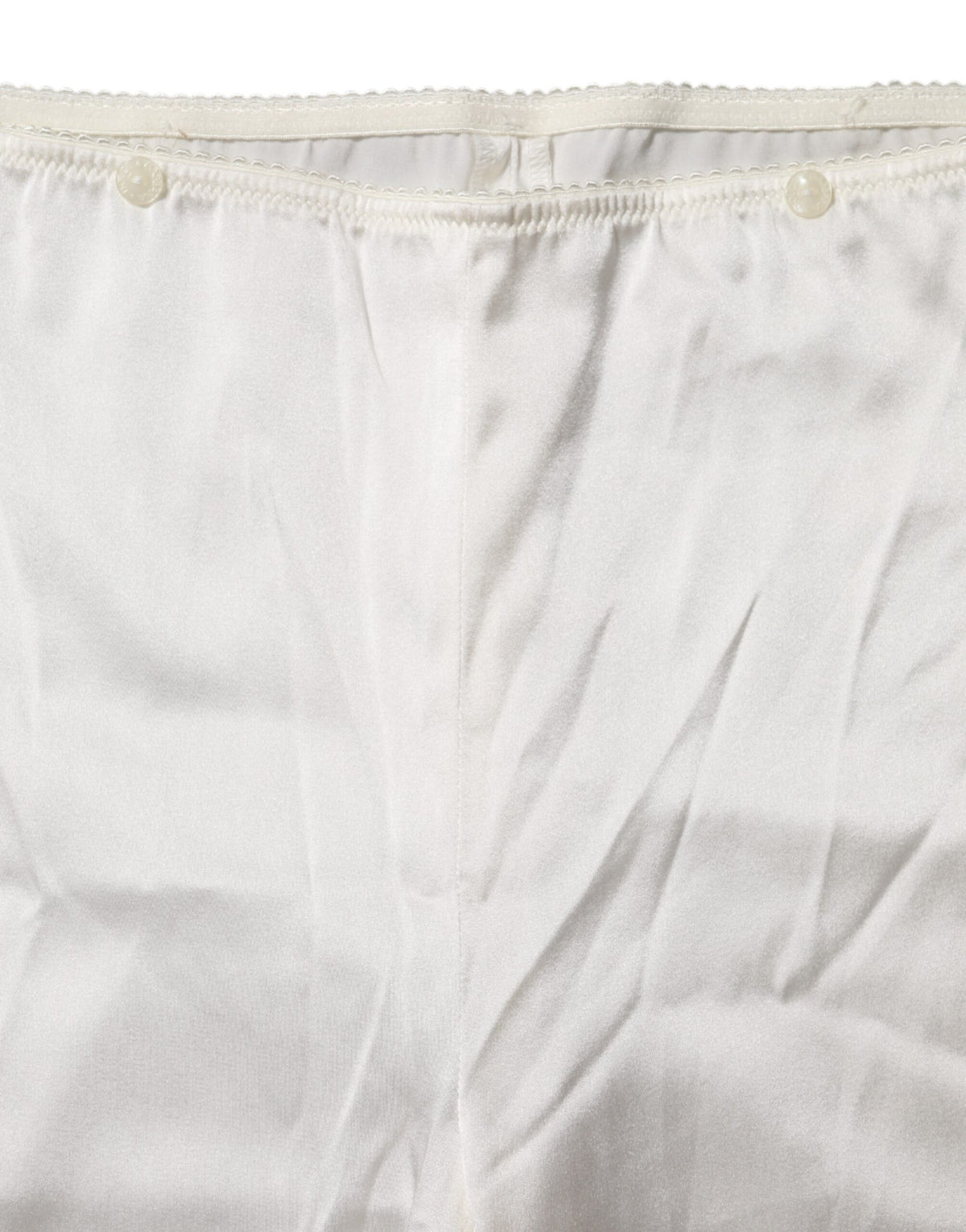 Dolce & Gabbana Women's Tapered Leg High Rise Silk Jeans - Ivory White