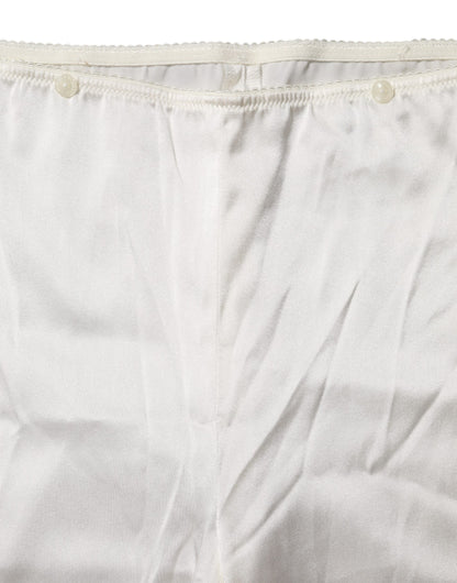 Dolce & Gabbana Women's Tapered Leg High Rise Silk Jeans - Ivory White