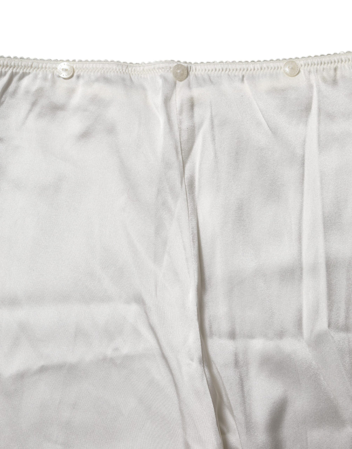 Dolce & Gabbana Women's Tapered Leg High Rise Silk Jeans - Ivory White
