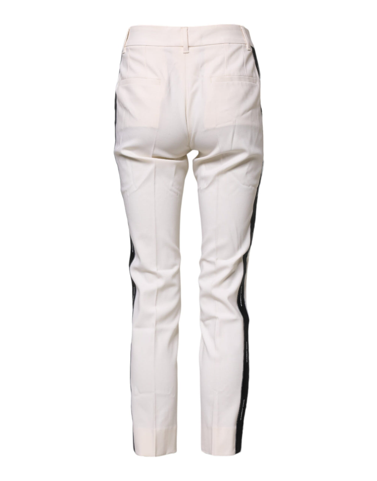 Dolce & Gabbana 9 To 5 Women's Tapered Leg High Rise Virgin Wool Jeans - White