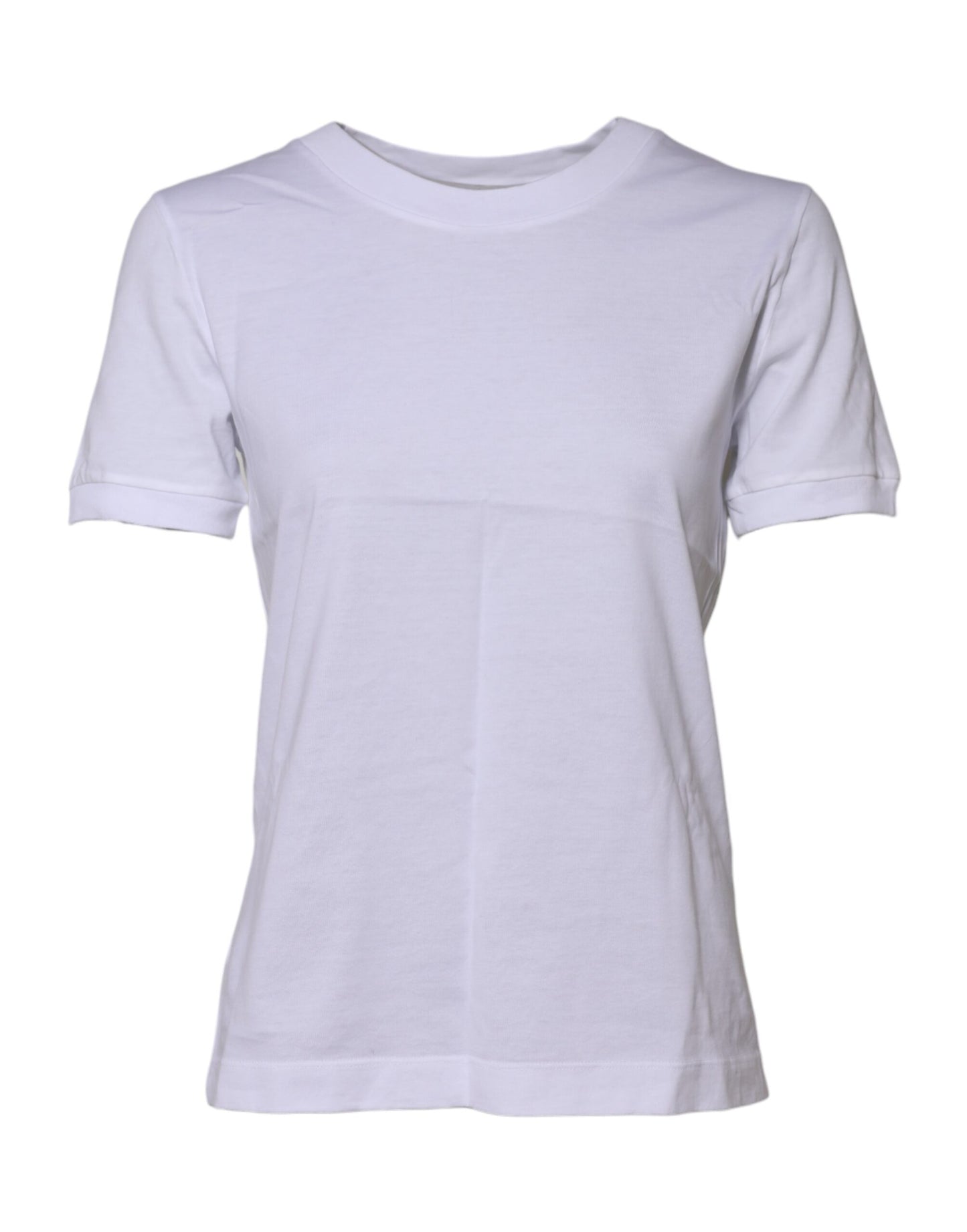 Dolce & Gabbana White Cotton Round Neck Short Sleeves T-shirt