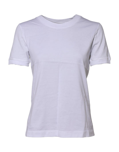 Dolce & Gabbana Women's Short-Sleeve Round Neck Cotton T-Shirt - White