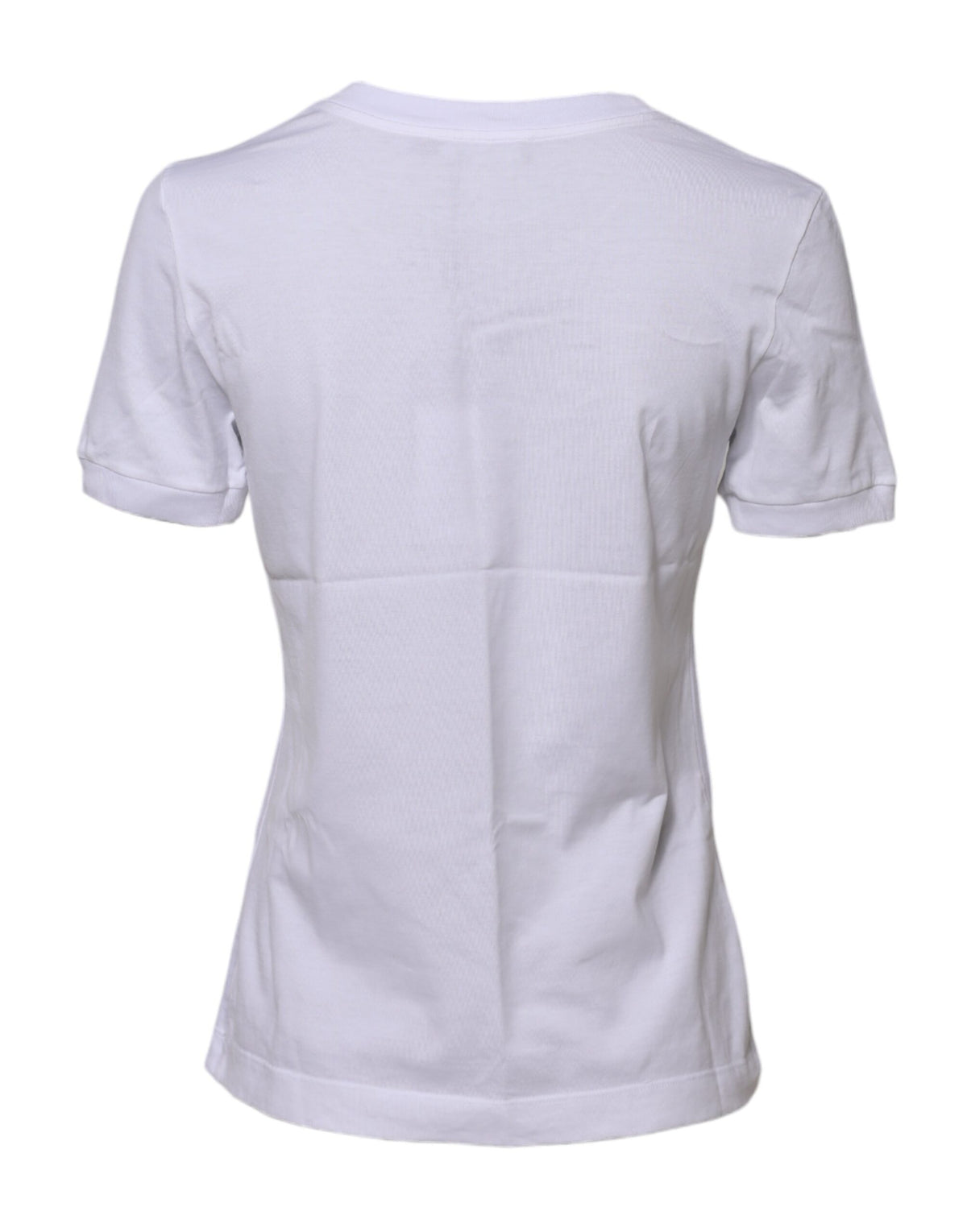Dolce & Gabbana Women's Short-Sleeve Round Neck Cotton T-Shirt - White