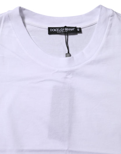 Dolce & Gabbana Women's Short-Sleeve Round Neck Cotton T-Shirt - White