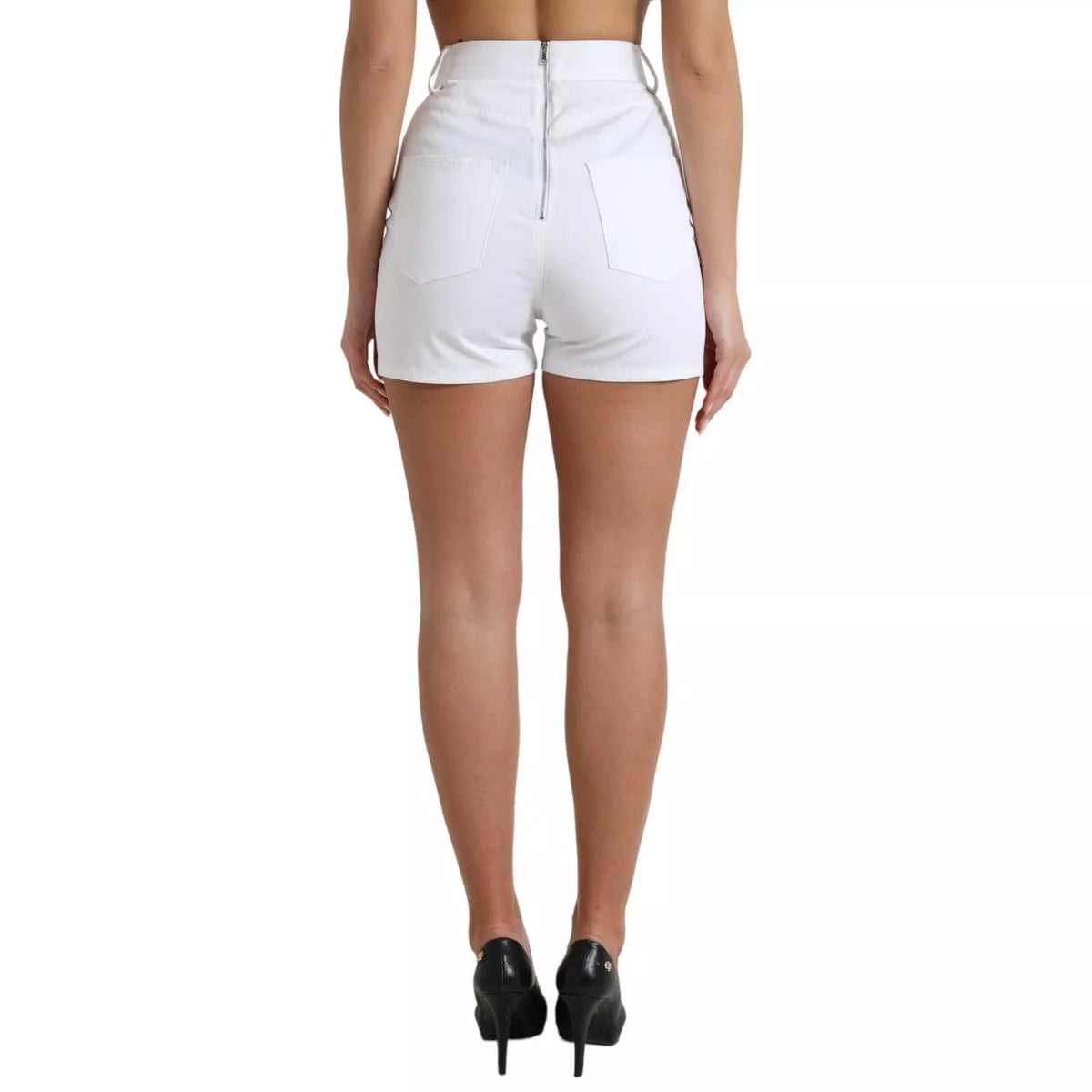 Dolce & Gabbana Women's High Rise Cotton & Lace Shorts - White