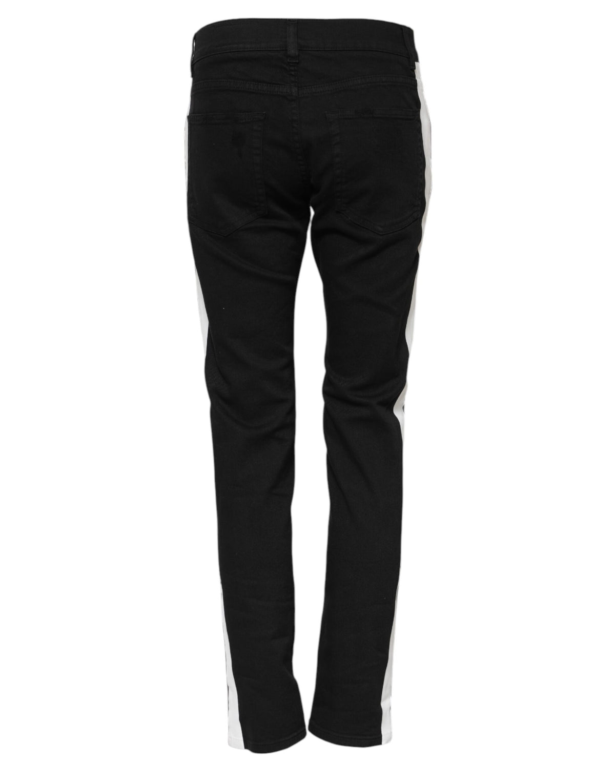 Dolce & Gabbana Men's Skinny Regular Fit Denim Cotton & Polyurethane Jeans - Black White