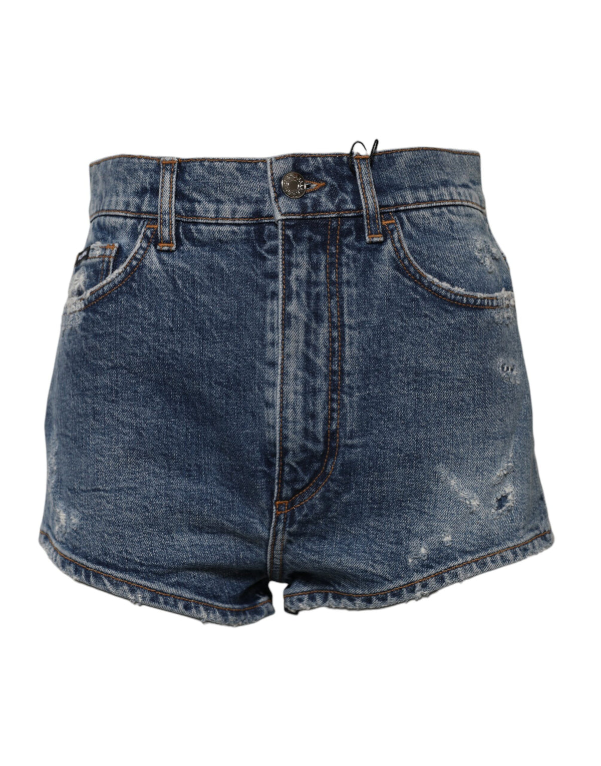 Dolce & Gabbana Women's High Rise Stretch Denim Cotton Shorts - Blue