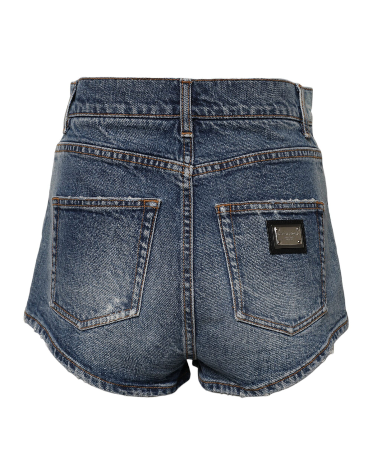 Dolce & Gabbana Women's High Rise Stretch Denim Cotton Shorts - Blue