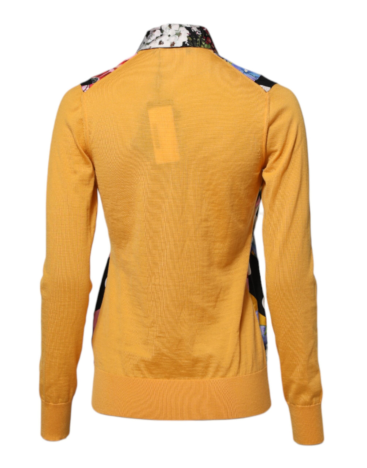 Dolce & Gabbana Women's Long-Sleeve Cashmere Nylon & Silk Polo Shirt - Multicolor Floral Print